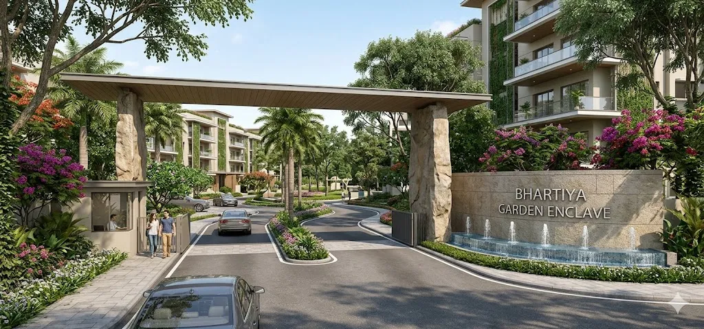 Bhartiya Garden Enclave Main Entrance | Gated Community at Bellahalli Bhartiya Garden Enclave Main Entrance | Gated Community Entrance with Security at Bellahalli, East Bangalore